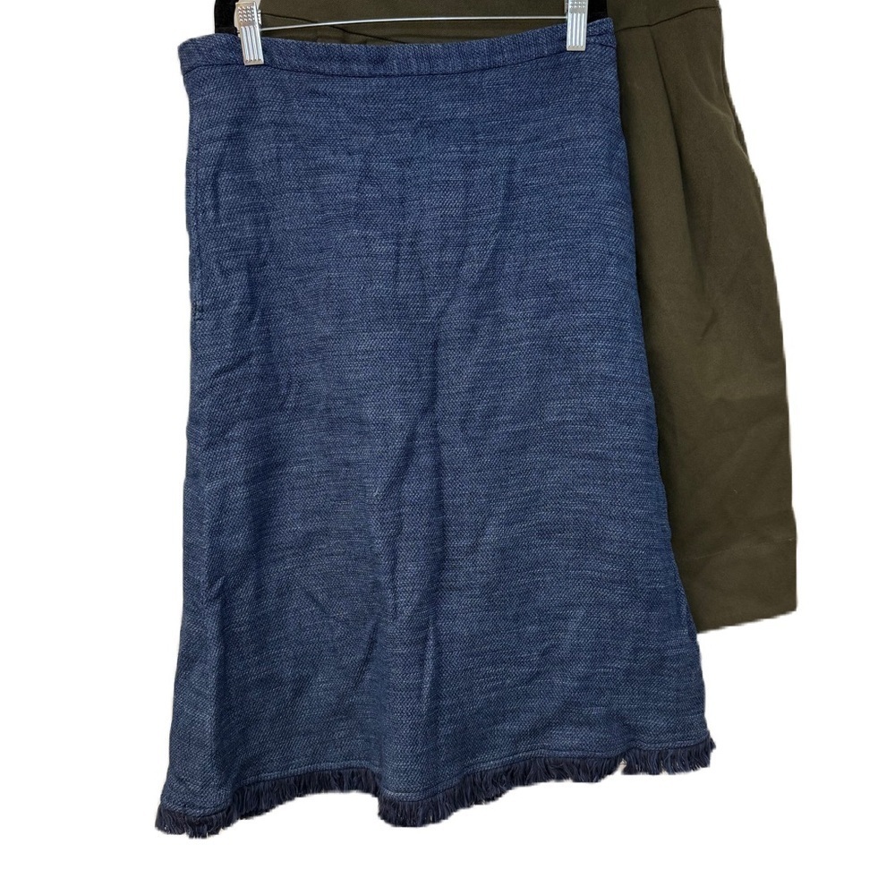 BCBG Blue & Green Midi Skirt for Casual Wear